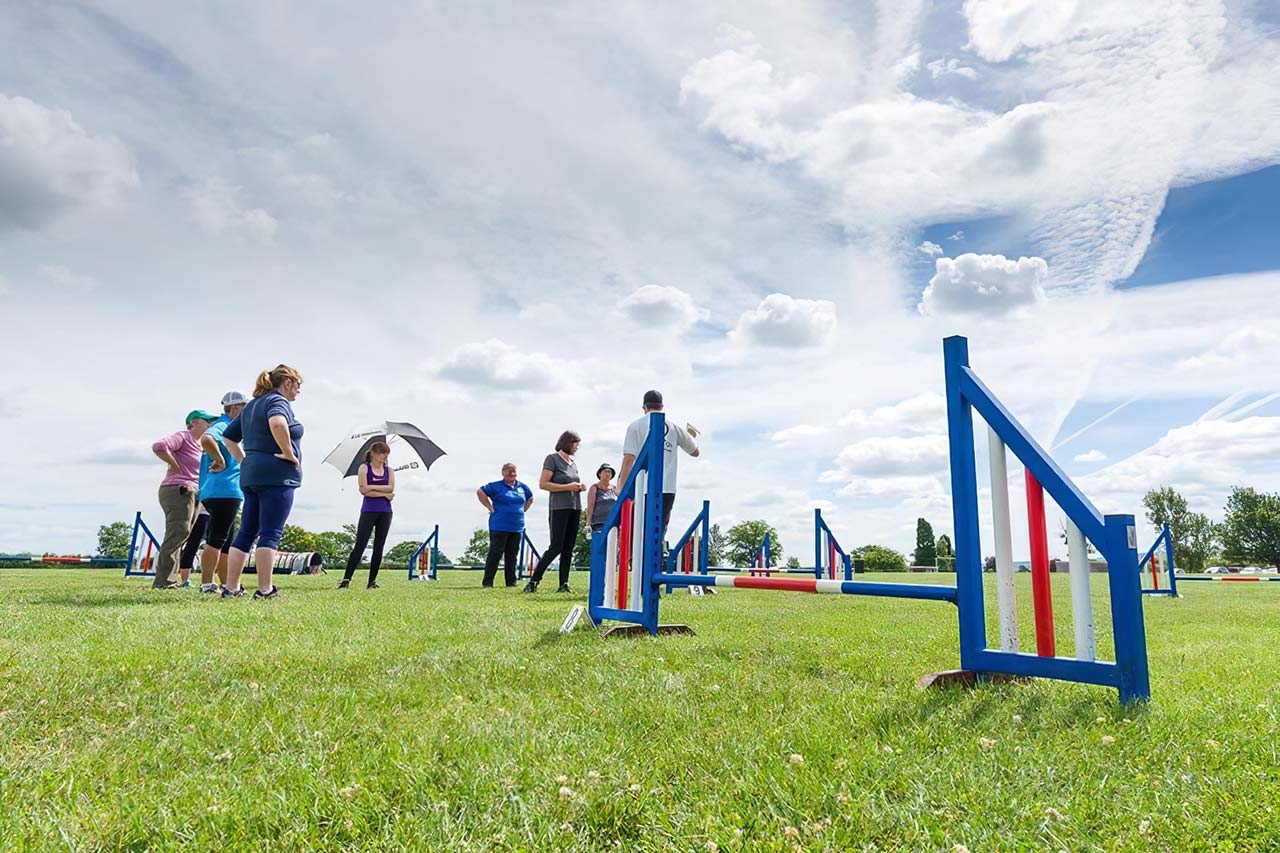 People at dog training